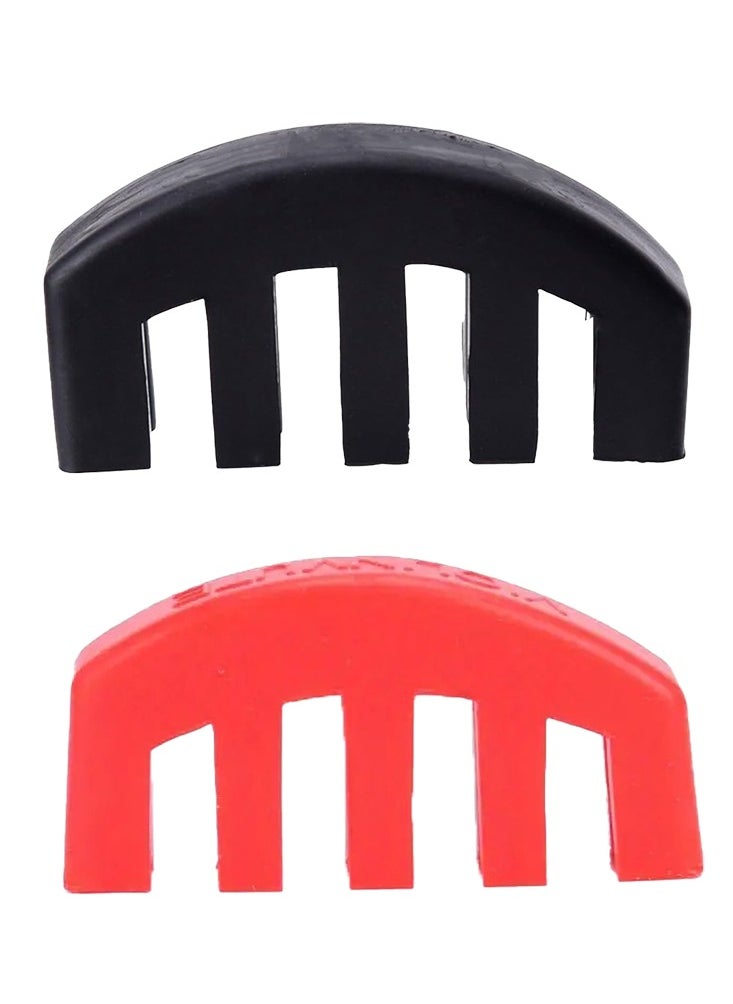 Mike Music 2PCS Violin Practice Mute, Rubber Practice Fiddle Silencer for 4/4 Violin Volume Control, Violin Silence Rubber, Rubber Violin Mute Black, Red  - Image 1
