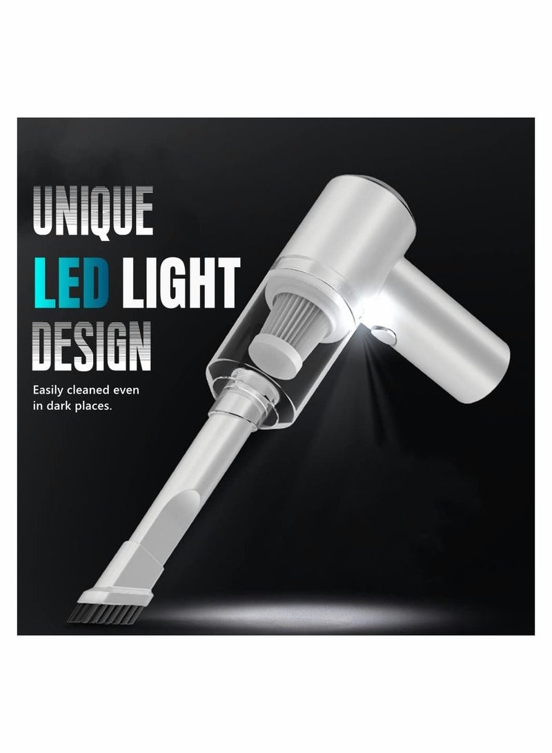 سيوسي مكنسة كهربائية صغيرة للسيارة بدون سلك ، قابلة لإعادة الشحن بقوة 120 وات 6000PA مكنسة كهربائية محمولة مع ضوء LED للسيارة / الحيوانات الأليفة / لوحة المفاتيح / الكمبيوتر / المكتب / تنظيف الدرج - Image 3