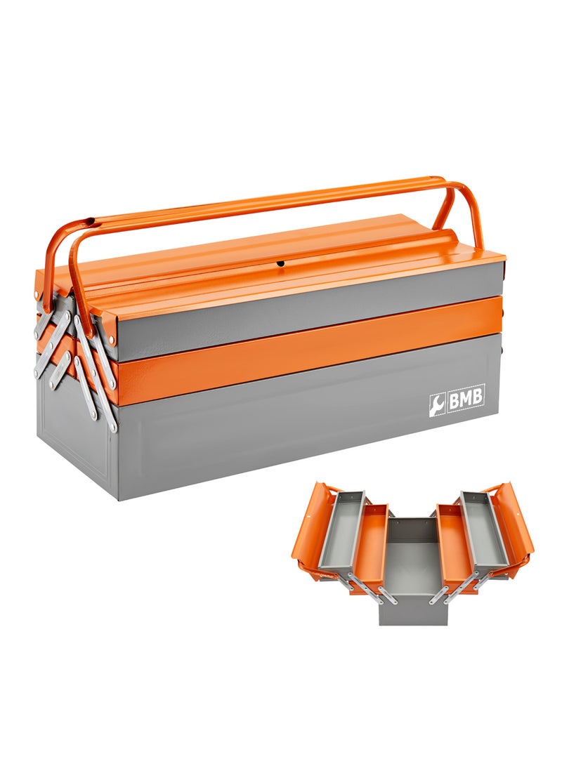 BMB tools Heavy Duty Metal Toolbox - 3 Layer 5 Tray Cantilever ToolBox with Rust-Resistant Steel Build, Lock Hole, and Ergonomic Handle - for Mechanics, Electricians, Workshops, and On-Site Repair Use - Image 1