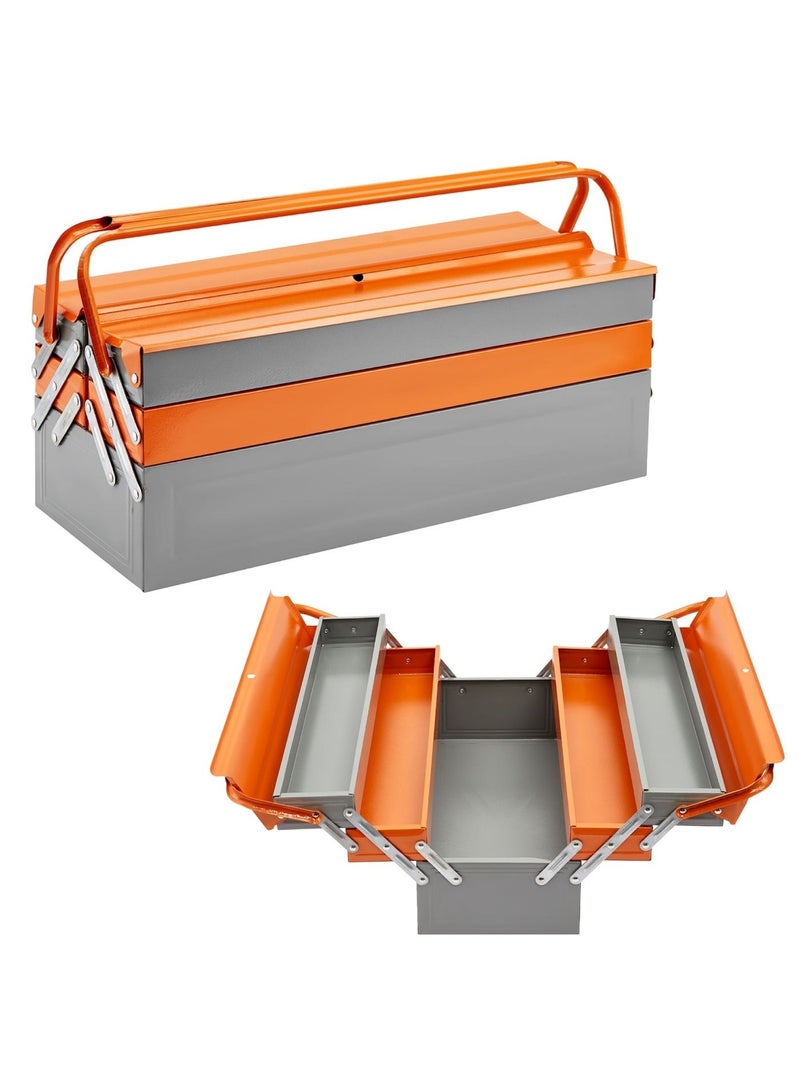 LAWAZIM Pro7 Heavy Duty Metal Toolbox - 3 Layer 5 Tray Cantilever ToolBox with Rust-Resistant Steel Build, Lock Hole, and Ergonomic Handle - for Mechanics, Electricians, Workshops, and On-Site Repair Use - Image 1