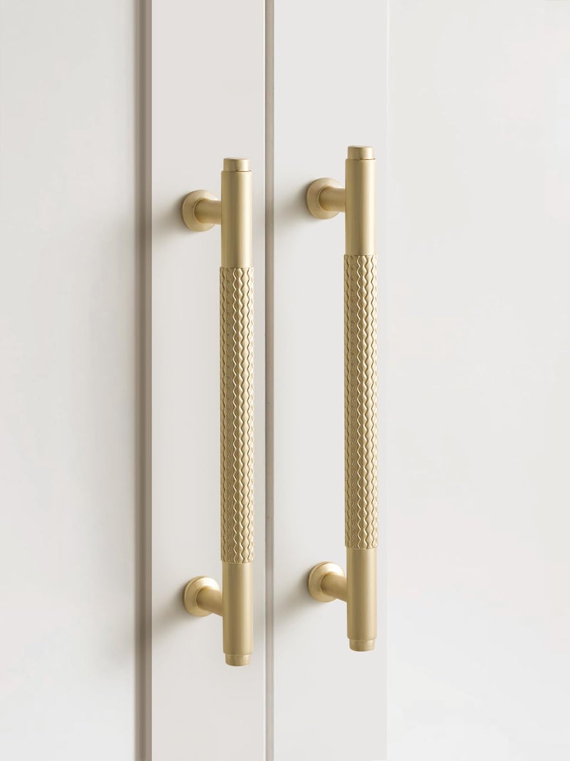 Sorwduerm 5 Pack 3.78 Inch(96Mm) Brushed Gold Cabinet Handles Knurled Kitchen Cabinet Pulls Cupboard Kitchen Hardware Drawer Pulls Dresser Handles - Image 3