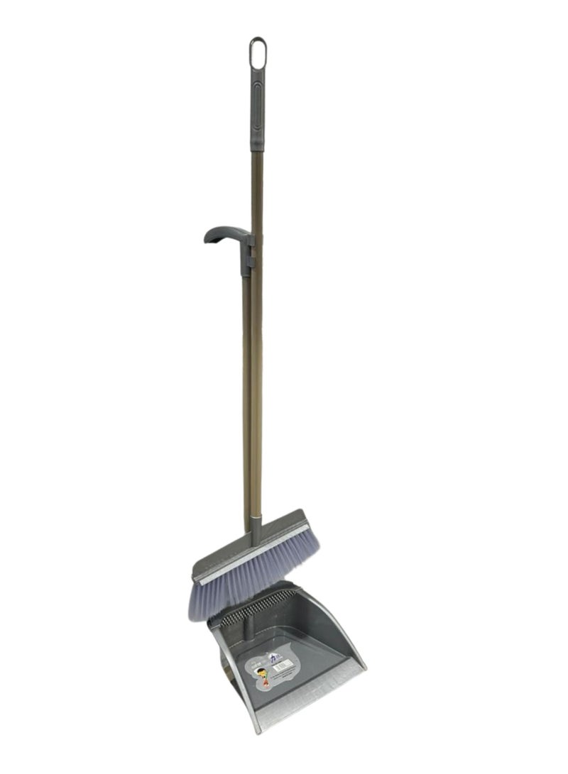 Cleaning Broom for Indoor Floor, with Dustpan to Contain Trash and Long Broom stick for easy use