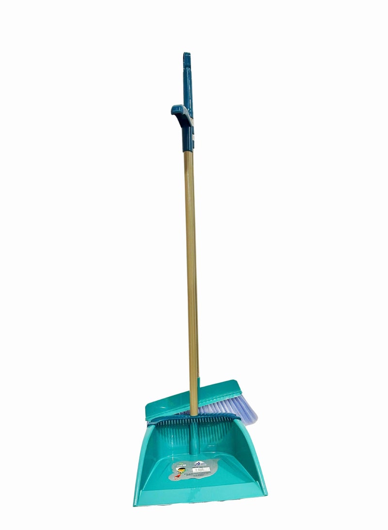 Cleaning Broom for Indoor Floor, with Dustpan to Contain Trash and Long Broom stick for easy use