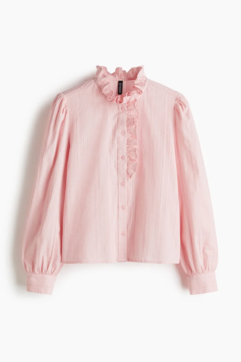 H&M Frill-collared cotton blouse
