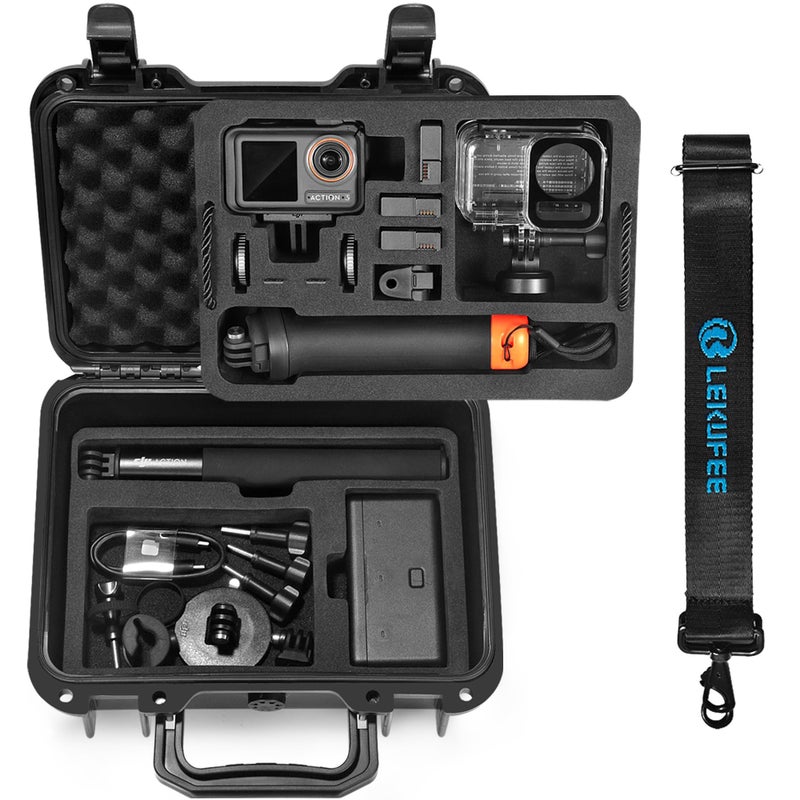 Lekufee Portable Waterproof Hard Case for DJI Osmo Action 6/5 Pro/4/3 Action Camera,Standard Combo,Adventure Combo,More Accessories(Case Only) - Image 1