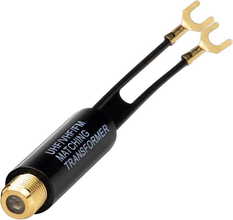 Ancable محول مطلي بالذهب - 75 أوم إلى 300 أوم - محول بالون UHF/VHF/FM - محولات هوائي مع مقبس أنثوي F للتلفاز والراديو وهوائي الكوكسيل - Image 1