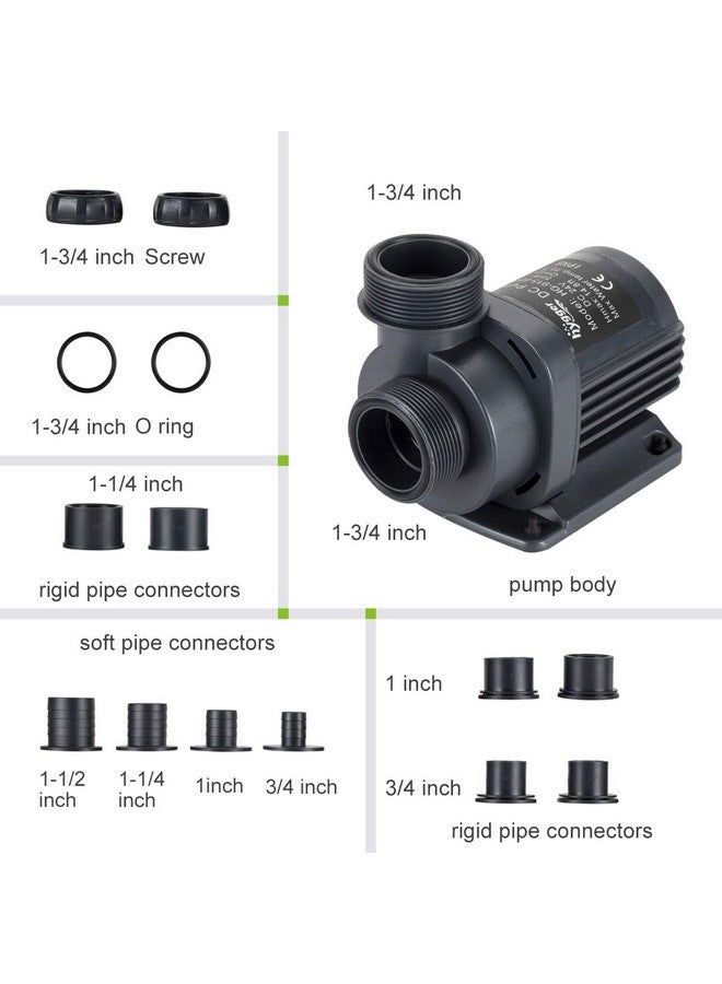 هايغر مضخة مياه خارجية وغاطسة من هيغر، 1350 جالونًا في الساعة، هادئة، 24 فولت، مع وحدة تحكم (إعدادات 30%-100%)، مضخة إرجاع قوية لأحواض الأسماك، أحواض السمك، البرك، النوافير، أحواض التصريف، الزراعة المائية (40 واط، 13.1 قدم) - Image 5