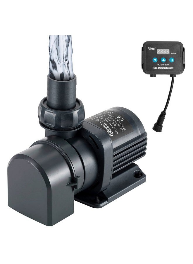 هايغر مضخة مياه خارجية وغاطسة من هيغر، 1350 جالونًا في الساعة، هادئة، 24 فولت، مع وحدة تحكم (إعدادات 30%-100%)، مضخة إرجاع قوية لأحواض الأسماك، أحواض السمك، البرك، النوافير، أحواض التصريف، الزراعة المائية (40 واط، 13.1 قدم) - Image 1