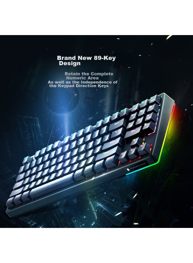 Thunderobot Wired Gaming Mechanical Keyboard Kg3089r Red Switch Iridescent Edition, 89-key Full Anti-ghosting, Cool Rgb Lighting, For Home Office, Pubg, Valorant, Cs2 - Image 1