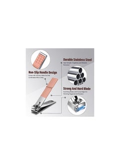 ORiTi Travel Manicure Set, 7 in 1 Manicure Kit Pedicure Kit Nail Clippers Set Stainless Steel Nail Kit for Women Men - Pink  - Image 3