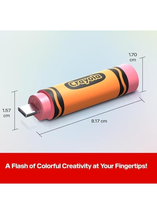 sandisk Crayola USB-C Flash Drive,  Mango Tango, 64GB, Up to 300MB/s 64 GB - Image 3