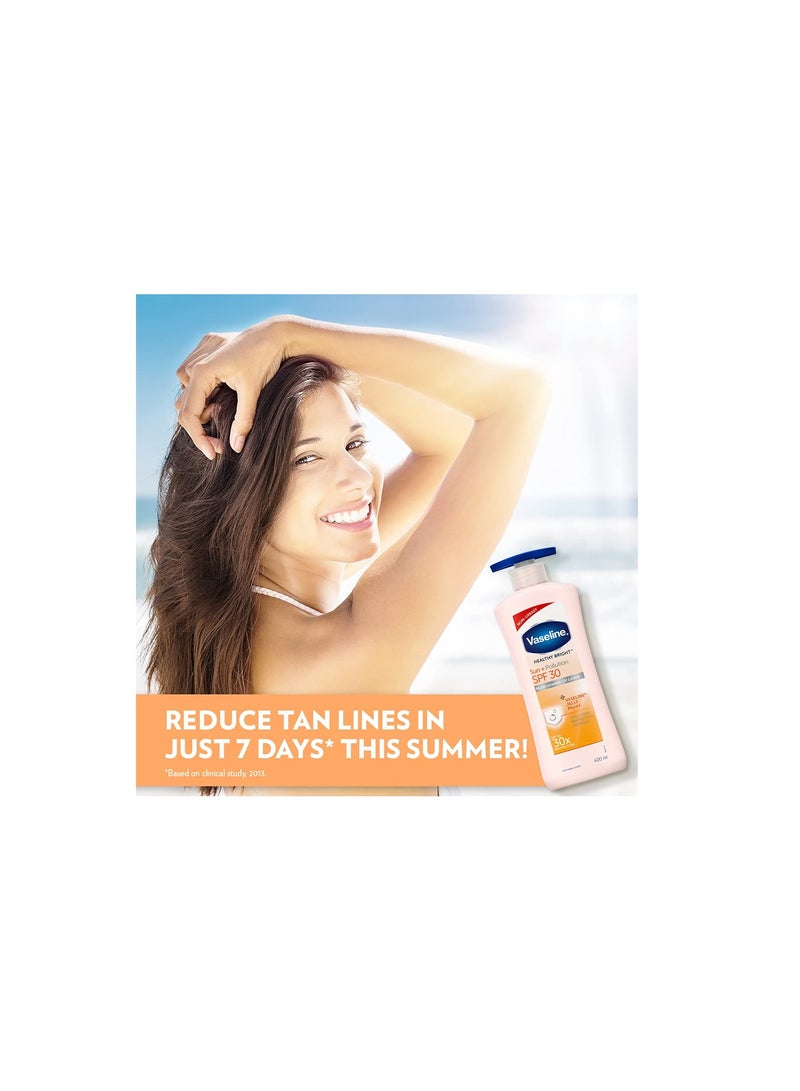 Vaseline Healthy Bright Sun Protection Body Lotion Daily Moisturizer for Dry Skin   400 ml - Image 2