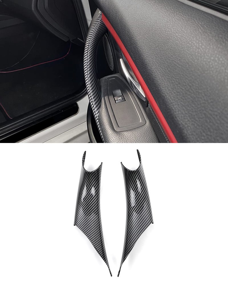 SHSBSCAR أغطية مقبض الباب SHSBSCAR لسيارات BMW F30، أغطية مقبض السحب الجانبي للسائق والراكب لسيارات F31 F34 F80 320 328 330 335 F32 F33 F36 F82 F83 418 420 428 بتصميم ألياف الكربون - Image 1
