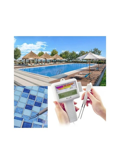 1-Piece Water PH Meter Quality Tester,PH CL2 Chlorine Tester Meter,Swimming Pool Spa Aquarium Accurate PH Tester Checker