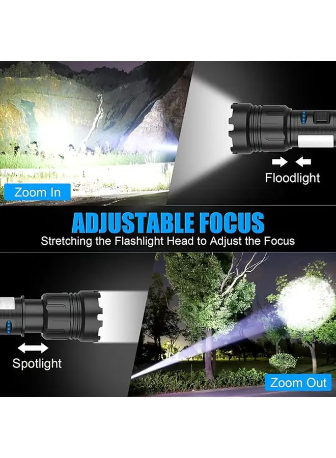 Abs Black Multi Mode Outdoor Handheld Flashlight USB Rechargeable Compact Emergency Light - Image 4