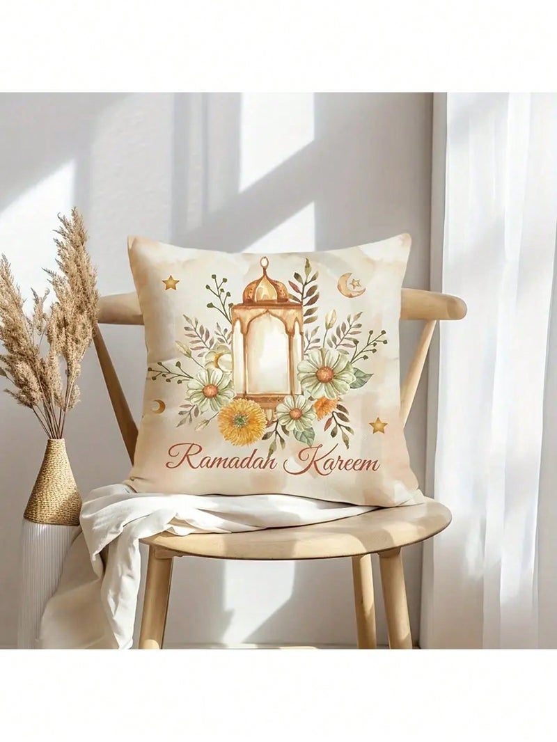 Ramadan Decorations Cushion Cover Set 4 PCS 45 x 45 cm Lantern and Crescent Design - Image 4