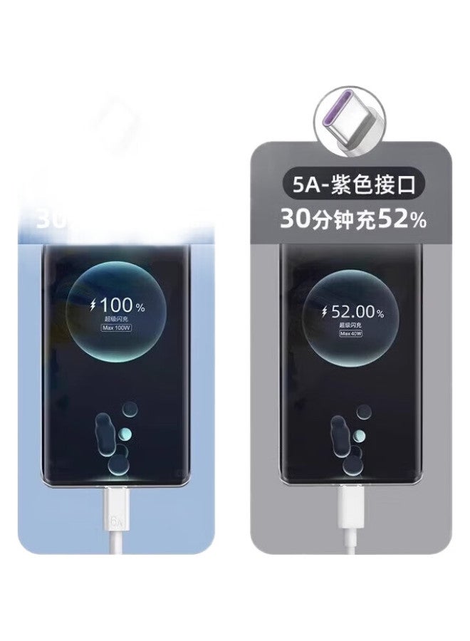 Ten Flashes Shan, Suitable For Huawei Data Cable Type-C 6A/5A Charging Cable, 40W/66W/100W Fast Charging Cable, Mate70/50/P60/40/Honor Phone Car Charger Cable - Image 2