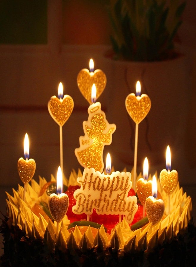 T-shin Sparkling Angel Shape Cake Candle,Gold Glitter Topper for Birthdays,Cupcakes,Elegant Gold Dust Decor for Christenings & Special Moments (Baroque-Boy) - Image 5