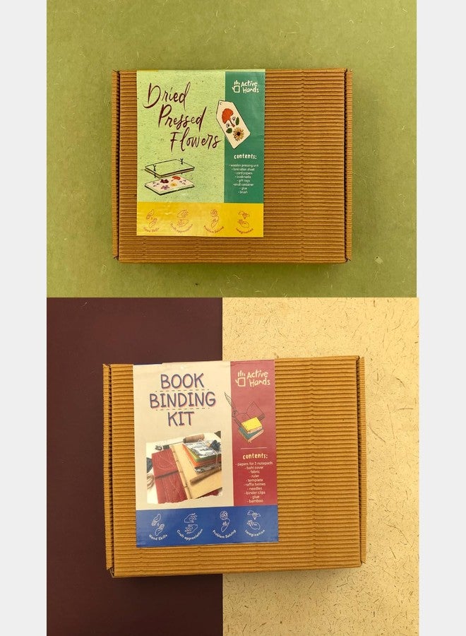Active Hands Combo Japanese and Traditional Notepad Making Book Binding Kit + Dried Press Flower Arrangement Hobby Craft Kit - Image 2