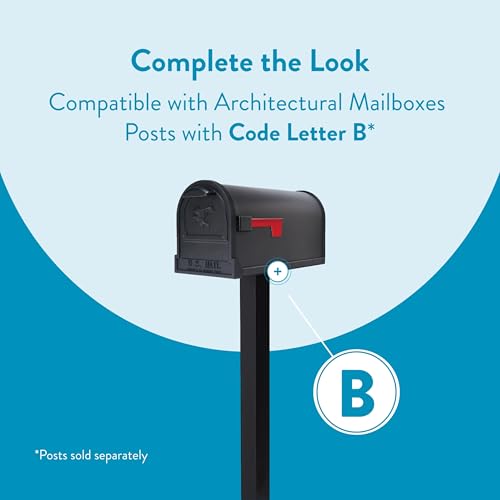 ARCHITECTURAL MAILBOXES Gibraltar Mailboxes Arlington Large Capacity Galvanized Steel Textured Black, Post-Mount Mailbox, AR15B000 - Image 5