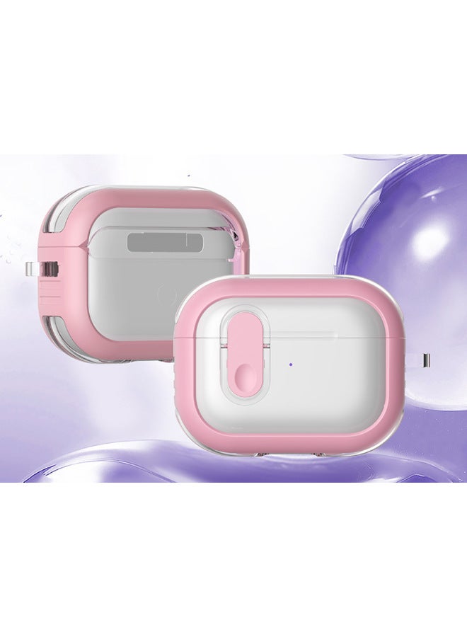 Loquat Airpods Pro2 Generation Protective Case Soft Transparent Suitable For Apple Earphone Case Transparent Simple Lock Earphone Protective Case-color:pink-Applicable Models:airpods 1/2 Generation - Image 1
