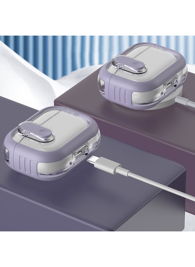 Loquat Airpods Pro2 Generation Protective Case Soft Transparent Suitable For Apple Earphone Case Transparent Simple Lock Earphone Protective Case-color:pink-Applicable Models:airpods 1/2 Generation - Image 3