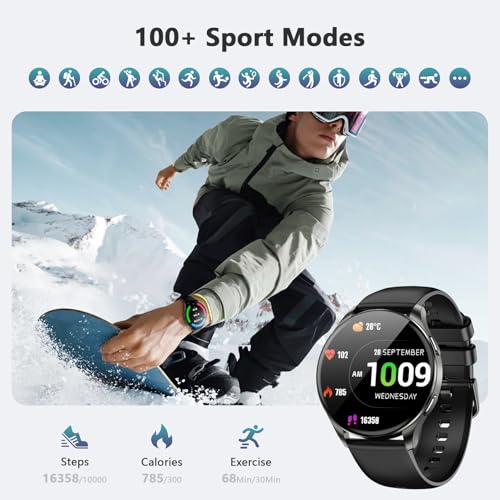 Blackview Smart Watch for Women Men (Make/Answer Calls),1.43''AMOLED Touchscreen Fitness Tracker with 100+ Sports Modes, Heart Rate/SpO2/Sleep Monitor/2 Straps, Smartwatch for iPhone & Android - Image 5