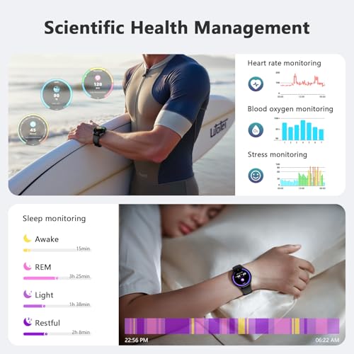 Blackview Smart Watch for Women Men (Make/Answer Calls),1.43''AMOLED Touchscreen Fitness Tracker with 100+ Sports Modes, Heart Rate/SpO2/Sleep Monitor/2 Straps, Smartwatch for iPhone & Android - Image 4