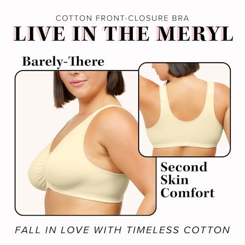 Leading Lady Women's Plus Size Sleep Leisure Cotton Bra, Ecru, 38 F/G/H - Image 5