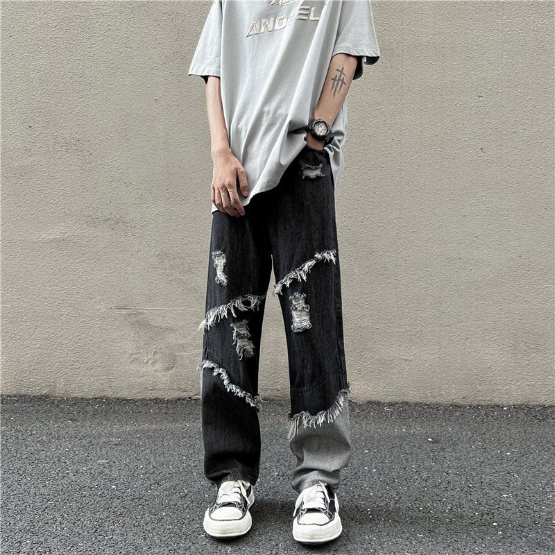 Unisex Classic Denim Jeans Loose Fit Daily Outdoor Wear - Image 1