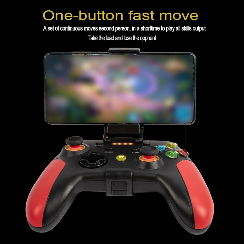 Wireless Gaming Controller 2.4G BT Dual Mode Game Controller with Ergonomic Design, High Precision Joystick, One-Key Continuous Attack Function, U-Shaped Floating Cross Key, Supports Mobile Phones, Tablets, Computers, TVs - Image 2