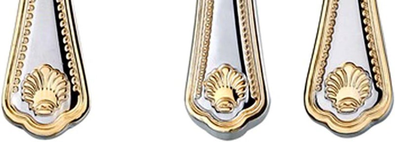 WORLD GIFTS Venezia Collection Seashell Flatware Set 20Piece Service for 4 1810 Stainless Steel Silverware Cutlery 24K Gold Plated Trim - Image 2