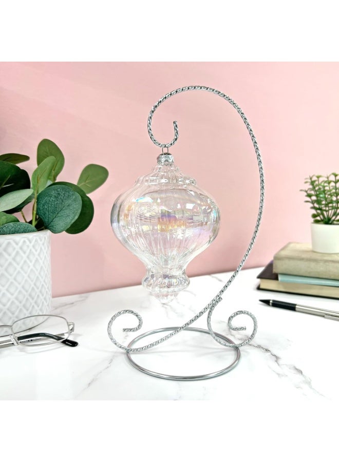 Bard's Twisted Silver Ornament Stand, Medium, 9.5" H x 5.5" W x 5.5" D - Image 2