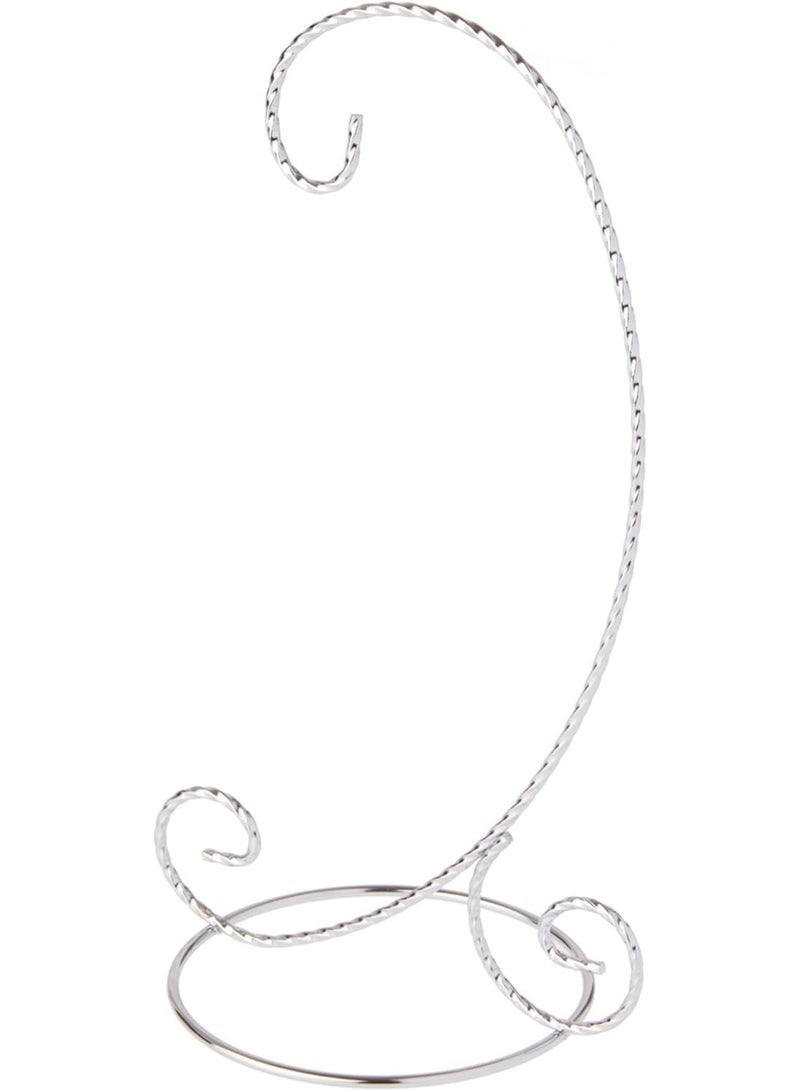 Bard's Twisted Silver Ornament Stand, Medium, 9.5" H x 5.5" W x 5.5" D - Image 1