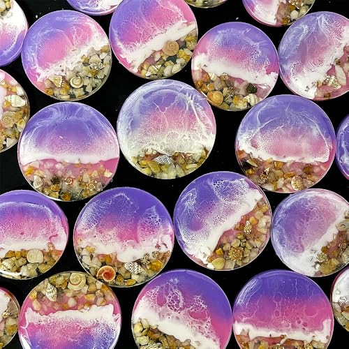 RESINWORLD 32-Cavity Set of 2'', 1.75'', 1.5'', 1.25'' Circle Grip Mold, Magnet Mold, Round Keychain Silicone Mold for Resin (No Hole) - Image 5