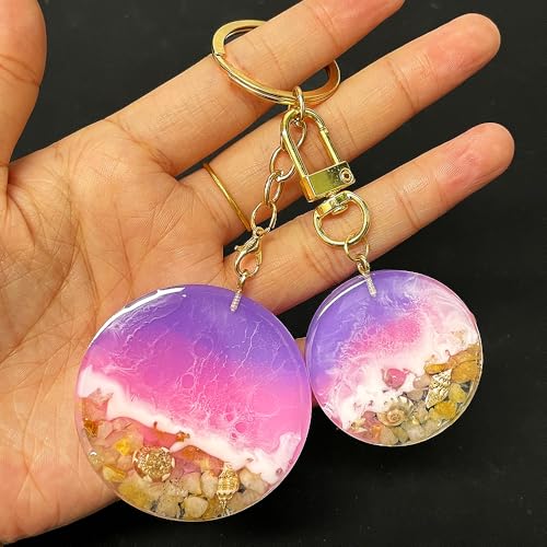 RESINWORLD 32-Cavity Set of 2'', 1.75'', 1.5'', 1.25'' Circle Grip Mold, Magnet Mold, Round Keychain Silicone Mold for Resin (No Hole) - Image 4