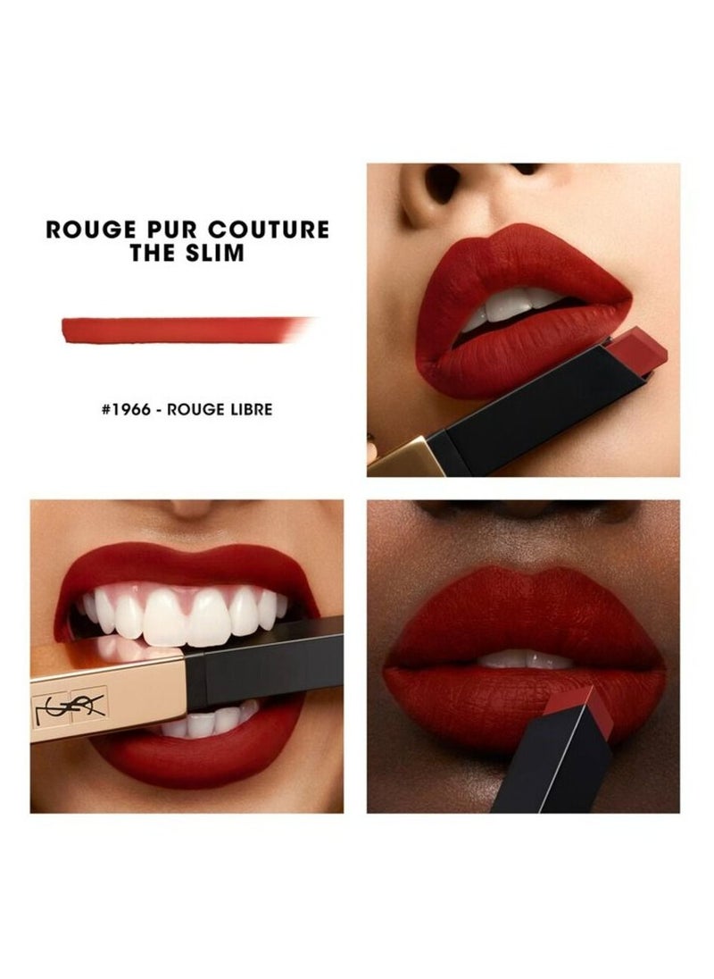 Yves Saint Laurent - Rouge Pur Couture The Slim Leather Matte Lipstick 1966 Rouge Libre 2 grams - Image 1