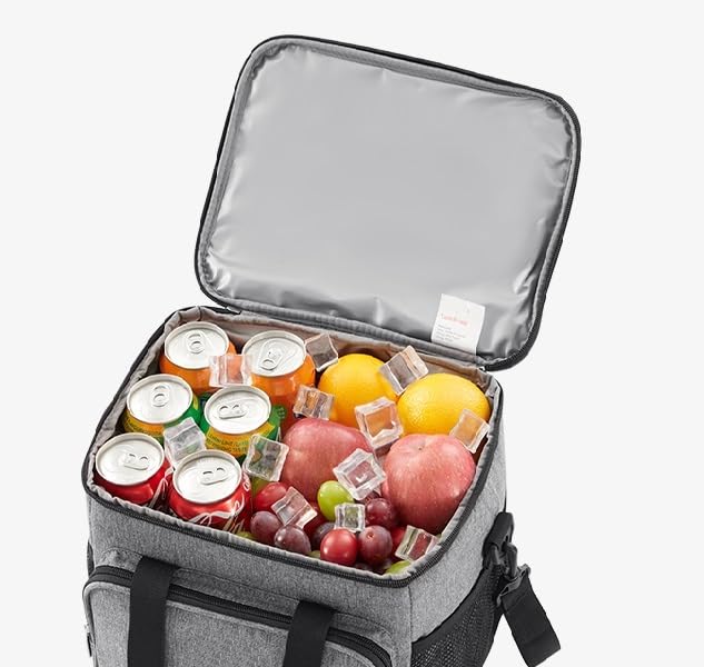 HIMART Lunch Box Bag, Compact Cooler Bag, Tiffin Bag | Storage Bag Leakproof Hot/Cold for Girls Boys Men Women, for Work, School, Travel (Grey, 15 Liter)(Medium Size) - Image 3