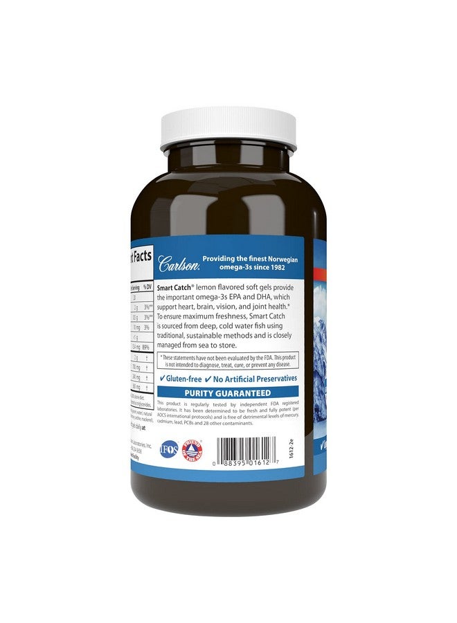 Carlson Carlson - Teen's Smart Catch, 700 mg Omega-3s, Cognitive Development, Brain Function & Vision Support, Lemon, 180 Softgels  - Image 3