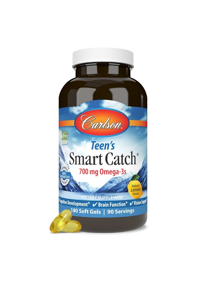 Carlson Carlson - Teen's Smart Catch, 700 mg Omega-3s, Cognitive Development, Brain Function & Vision Support, Lemon, 180 Softgels  - Image 1