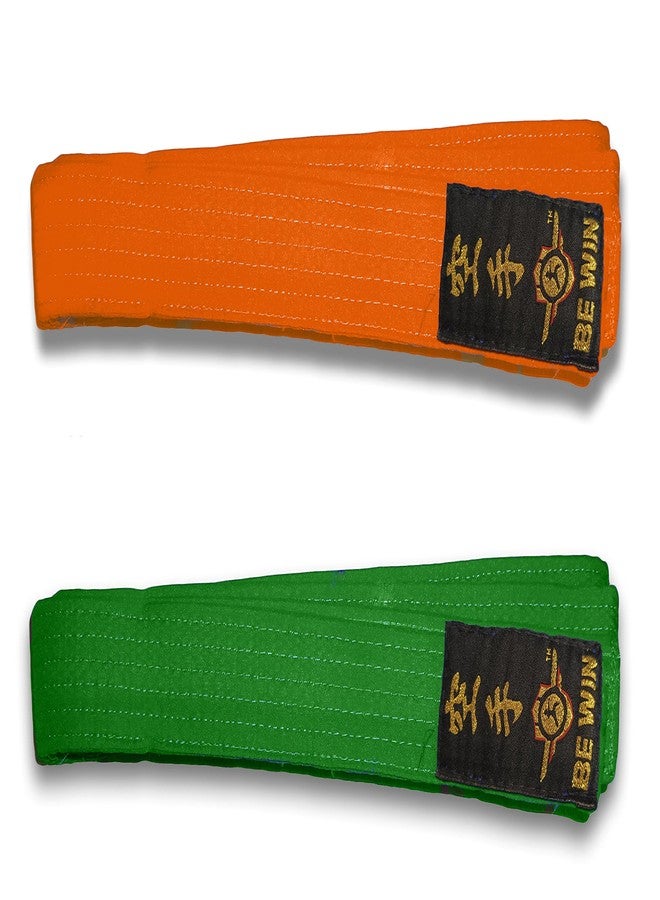 Be Win Poleyster Martial Art Karate Grading Belt 2.5 Meter Lenght (Orange & Green) - Image 1