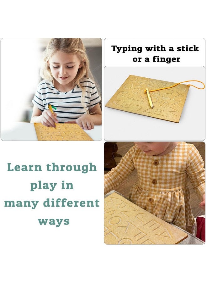 FunBlast FunBlast Wooden Alphabet Tracing Board - ABC Trace Letters Capital Alphabet Writing Practice Tracing Boards for Kids - Multi Color  - Image 5