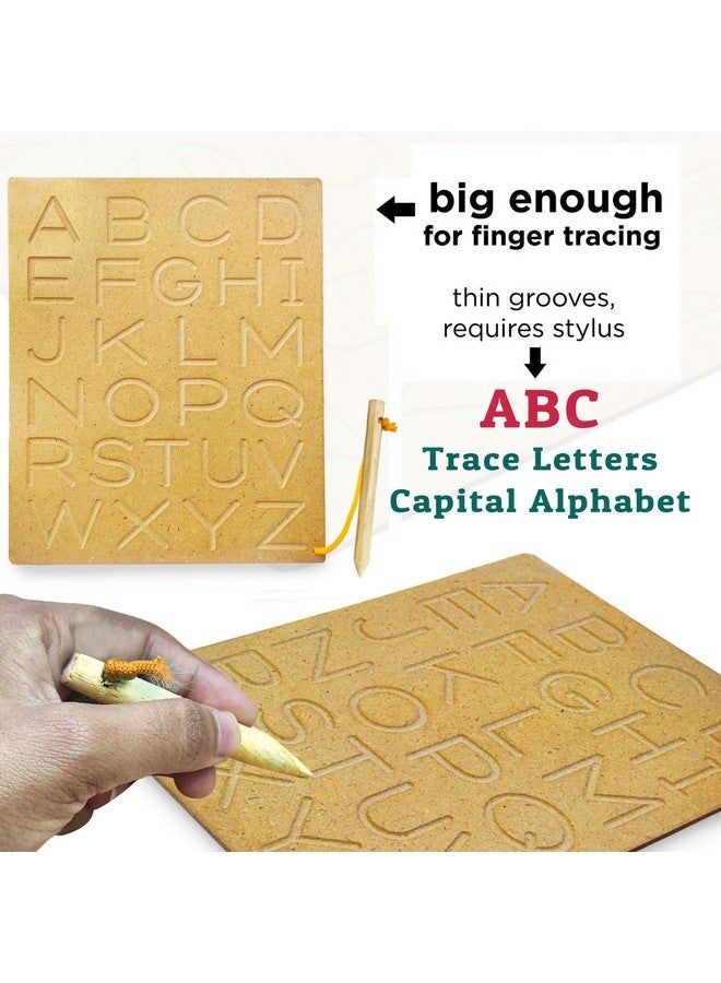 FunBlast FunBlast Wooden Alphabet Tracing Board - ABC Trace Letters Capital Alphabet Writing Practice Tracing Boards for Kids - Multi Color  - Image 4