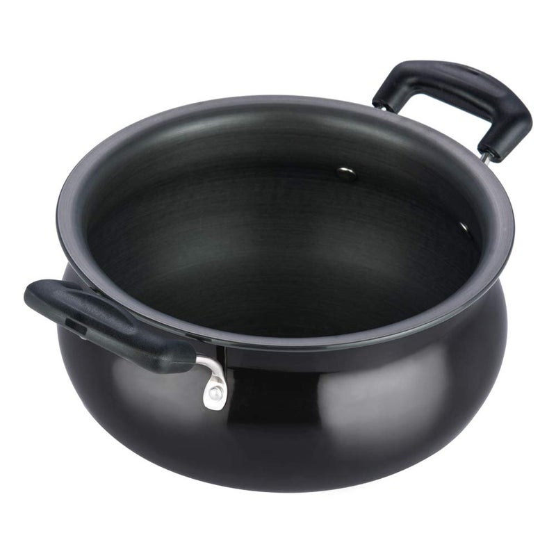 VINOD Vinod Black Pearl Hard Anodised Non Stick Handi with Lid - 6.5 Litre, Large | 3.25mm Thickness | Biryani Pot | Gas Stove Compatible | 2 Year Warranty | Toxin Free - Black - Image 4