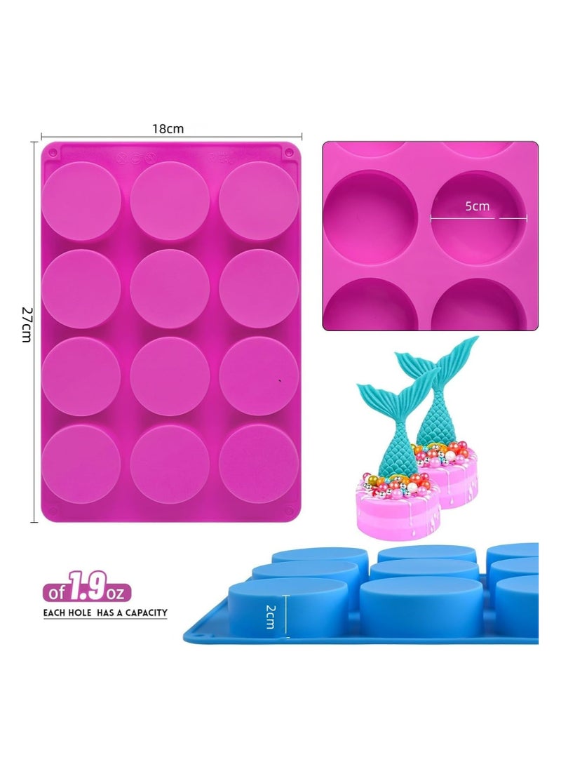 Oasisgalore 2 PCS Round Chocolate Cookie Molds, Cylinder Silicone Mold, Perfect for Chocolate Covered Oreos, Cake, Candy, Pudding, Mini Soap  - Image 3