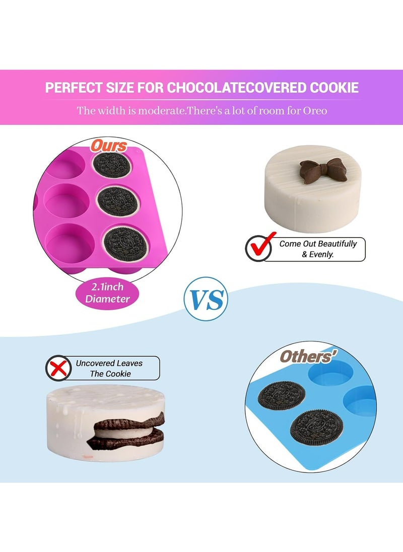 Oasisgalore 2 PCS Round Chocolate Cookie Molds, Cylinder Silicone Mold, Perfect for Chocolate Covered Oreos, Cake, Candy, Pudding, Mini Soap  - Image 4