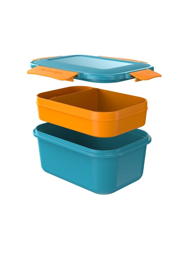 M-Design Fresco Lunch Box - 1600 ml Teal/Orange - Image 2