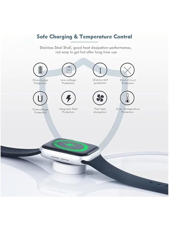شاحن ساعة لاسلكي سريع، كابل شحن لاسلكي مغناطيسي، محمول، متوافق مع HW 22 pro/HW22 + Max-White - Image 4