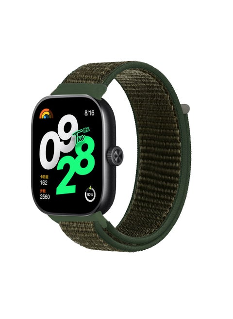 سوار نايلون متوافق مع Redmi Watch 5/4، Xiaomi Mi Band 9 Pro/8 Pro، سوار ناعم قابل للتعديل للرجال والنساء، أخضر