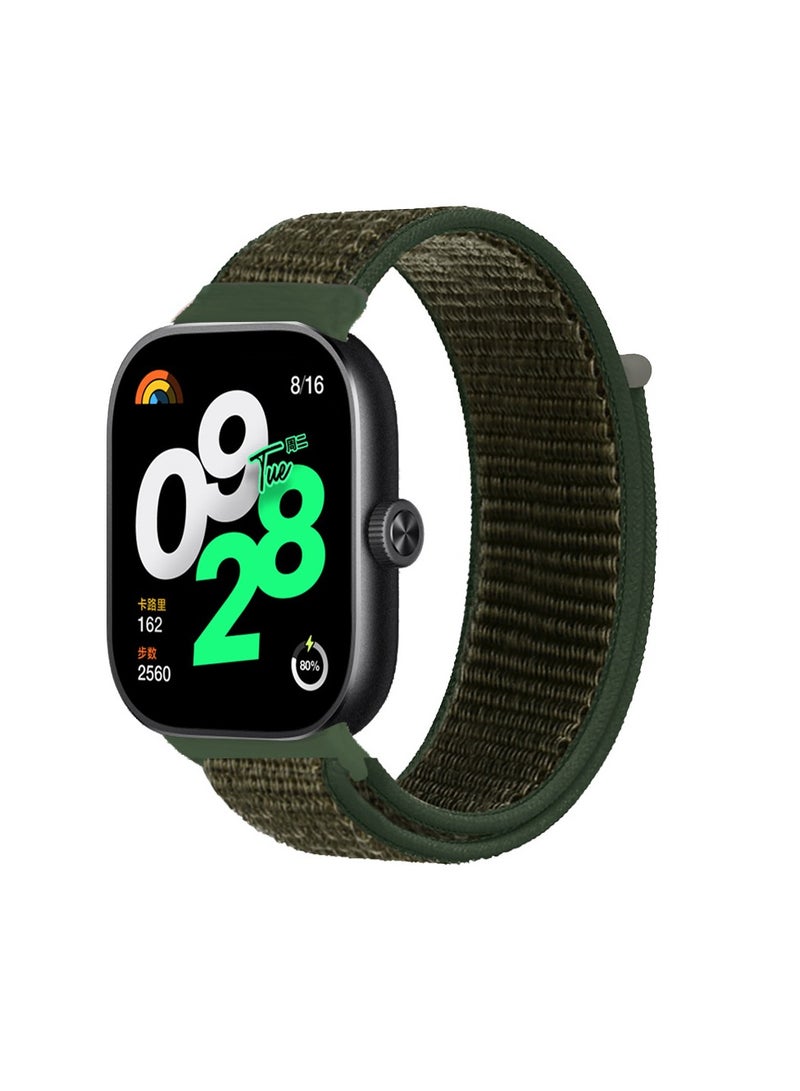 سوار نايلون متوافق مع Redmi Watch 5/4، Xiaomi Mi Band 9 Pro/8 Pro، سوار ناعم قابل للتعديل للرجال والنساء، أخضر - Image 1